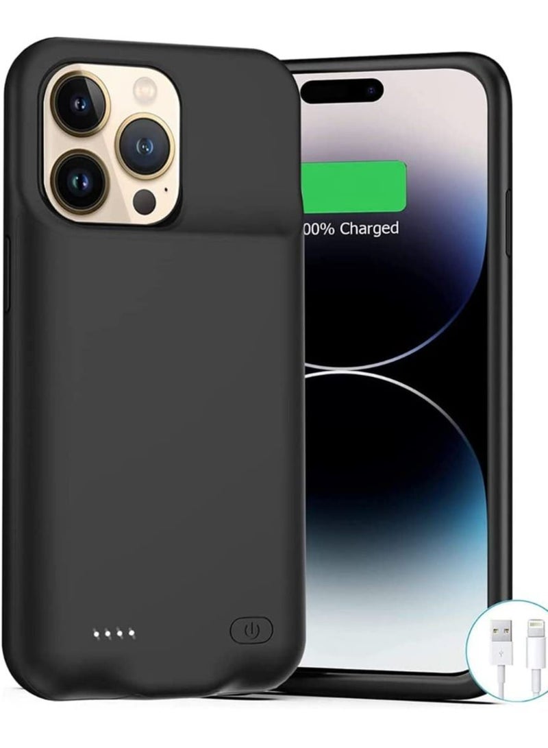 Battery Case for iPhone 14 Pro Max, 4500mAh Rechargeable Portable Charging Case for iPhone 14 Pro Max (6.7 inch) Extended Battery Pack Protective Charger Case (Black) - Image 1