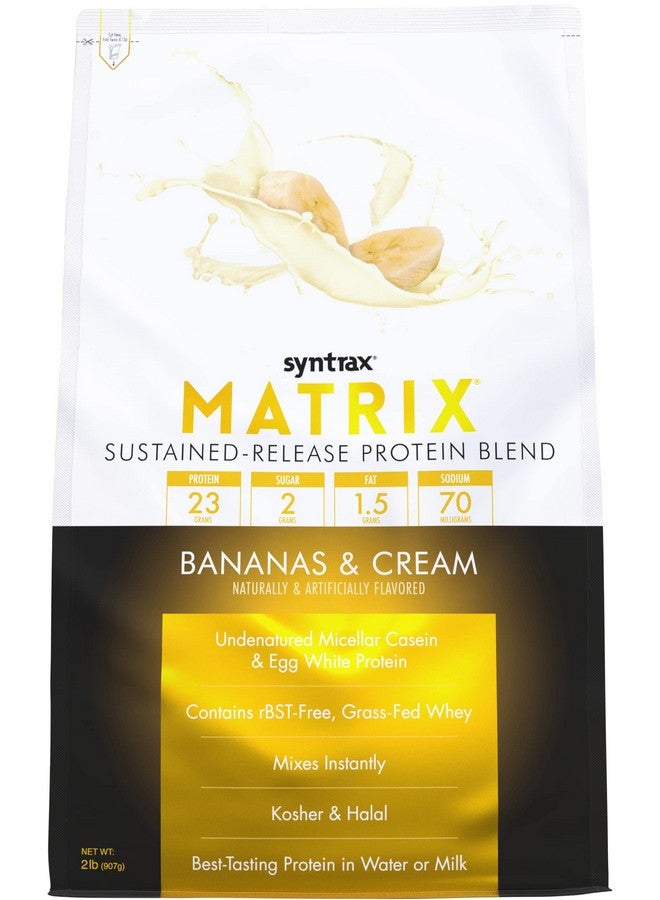 SYNTRAX Nutrition Matrix Protein Powder, Sustained-Release Protein Blend, Bananas And Cream, 2 Lbs - Image 1