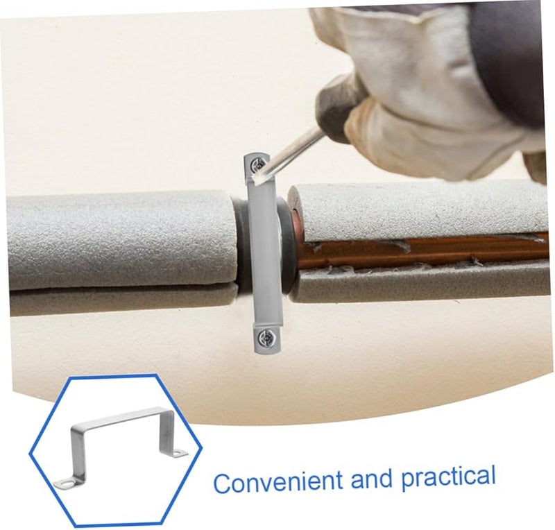 6 قطع من مشابك أنابيب مربعة من الفولاذ المقاوم للصدأ، قوس U، قاعدة دعم، تركيب مقاوم للحرارة - Image 4