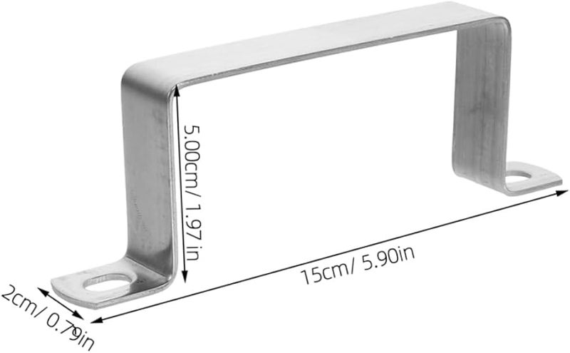 6 قطع من مشابك أنابيب مربعة من الفولاذ المقاوم للصدأ، قوس U، قاعدة دعم، تركيب مقاوم للحرارة - Image 3