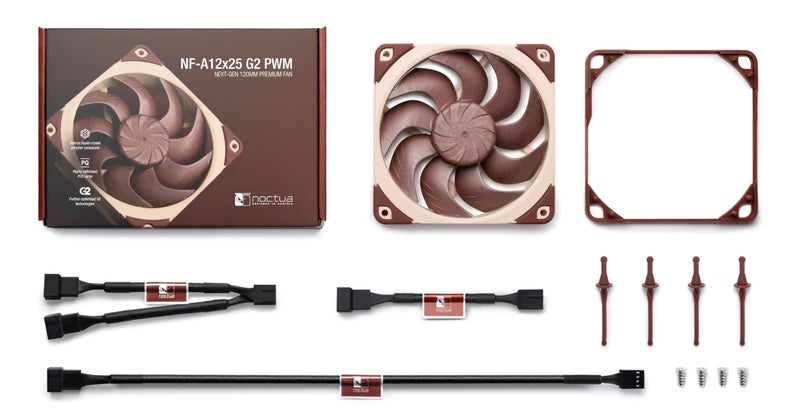 NOCTUA نوكتوا NF-A12x25 G2 PWM، مروحة حاسوب 120 مم عالية الجودة وهادئة (بني) - Image 4