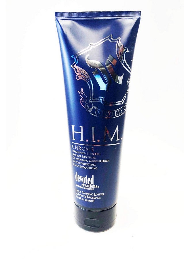 DEVOTED CREATIONS H.I.M Chrome Natural Bronzer For Men Tanning Lotion 8.5 oz - Image 1