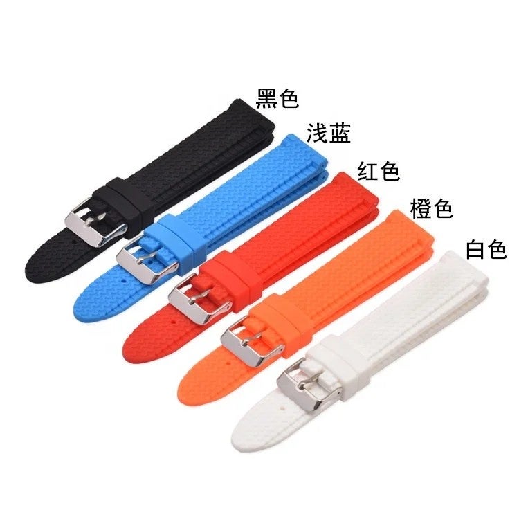 Bluejw New Tire Pattern Black Soft Silicone Watch Strap 20mm 22mm, Waterproof Sports Replacement Band - Image 1