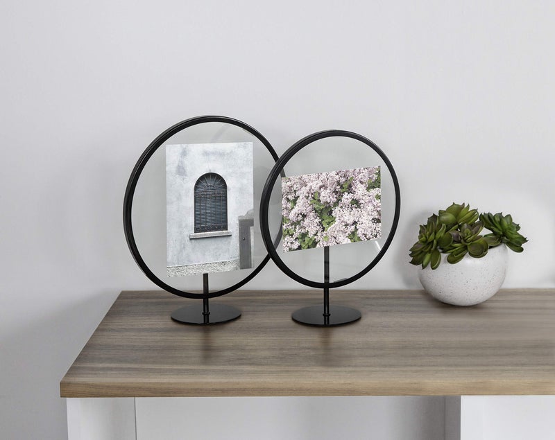 Umbra, Black Infinity Picture Frame, Unique Circular Display for Desk or Wall, Floats 4x6 Photo, 4 x 6 - Image 2