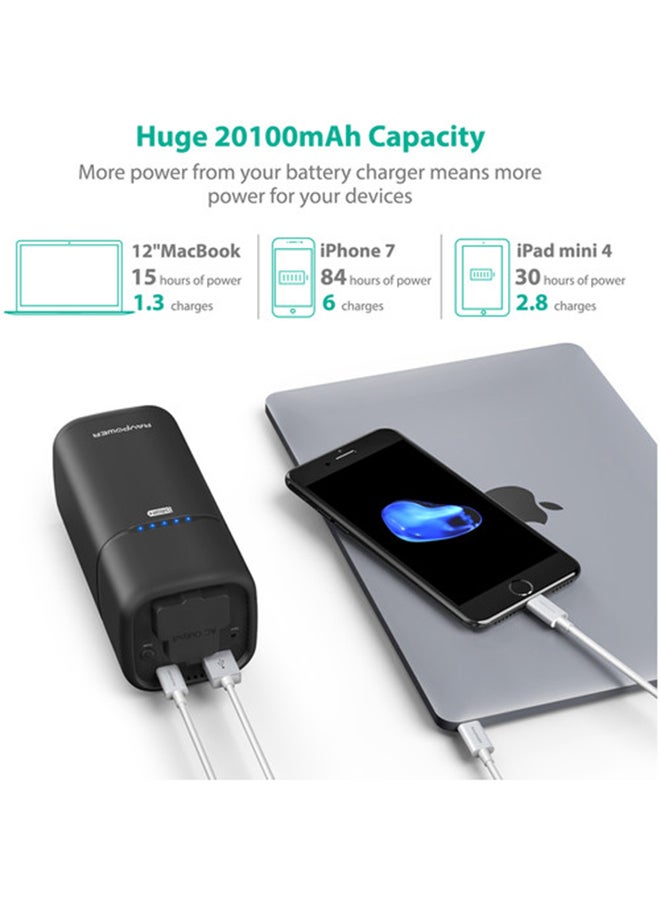 راف باور باور بانك راف باور من سلسلة اكستريم 65 واط بتصميم سهل الحمل ولون اسود 20000 mAh أسود - Image 5
