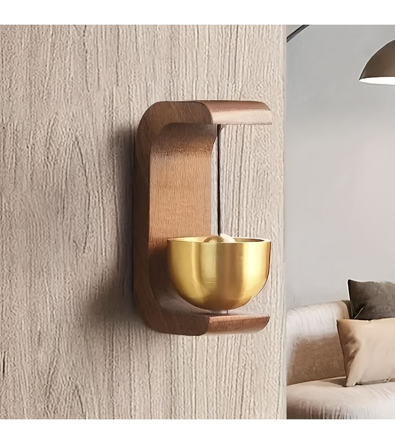 2 Pack Wooden Magnetic Door Bell Wind Chime Adhesive Backing Entryway Decor Antique Original Color - Image 5