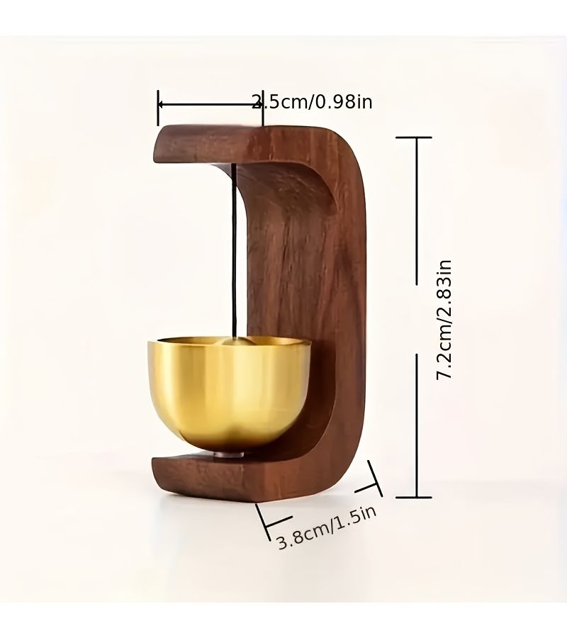 2 Pack Wooden Magnetic Door Bell Wind Chime Adhesive Backing Entryway Decor Antique Original Color - Image 3
