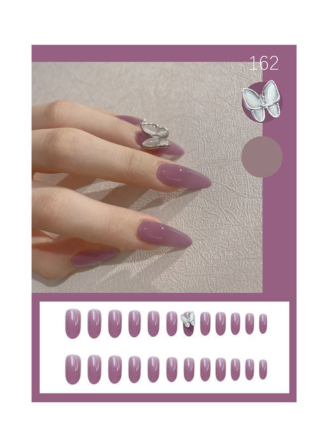 NIBEMINENT 24-Piece Removable False Nail Set Purple - Image 4