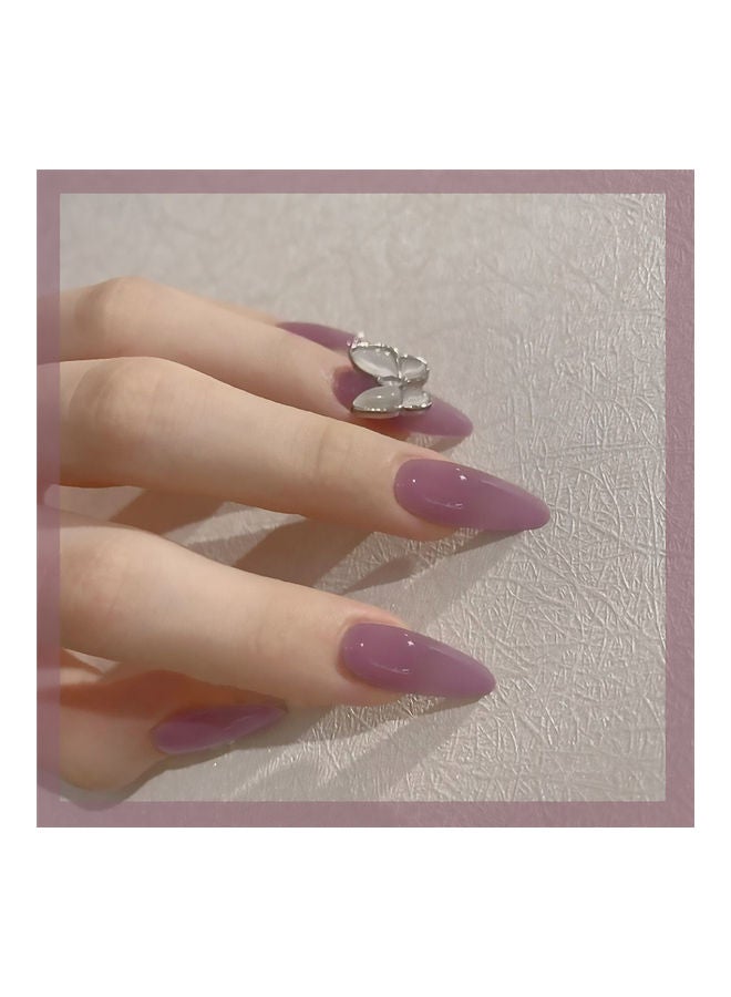 NIBEMINENT 24-Piece Removable False Nail Set Purple - Image 3