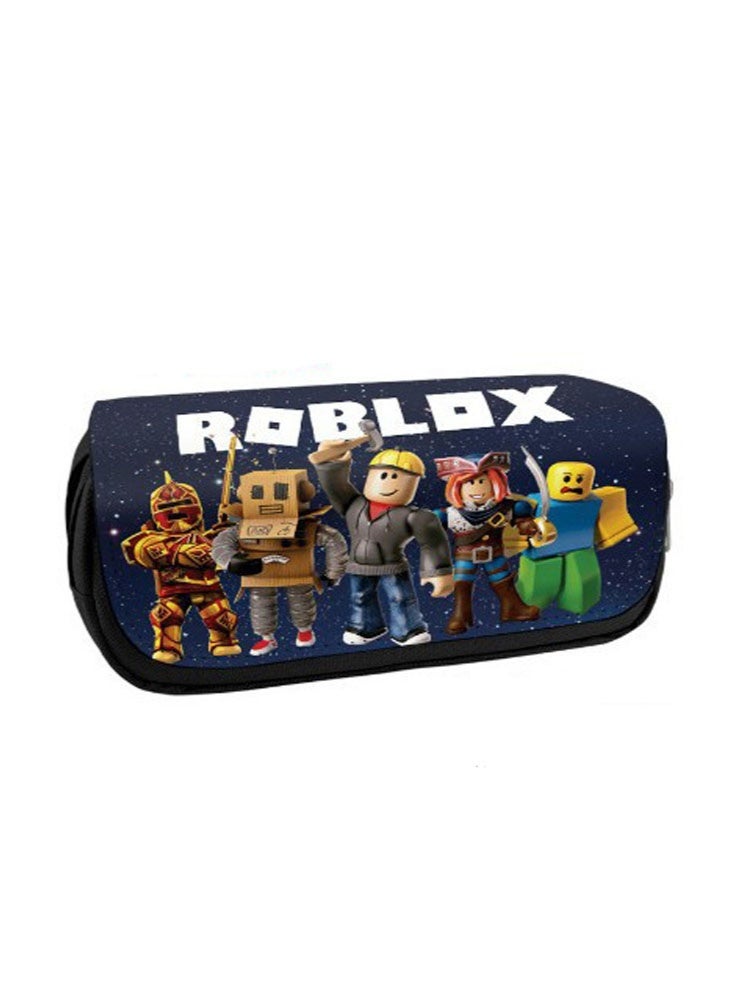 ROBLOX double-layer canvas zipper large-capacity pencil case stationery box student school supplies - Image 1