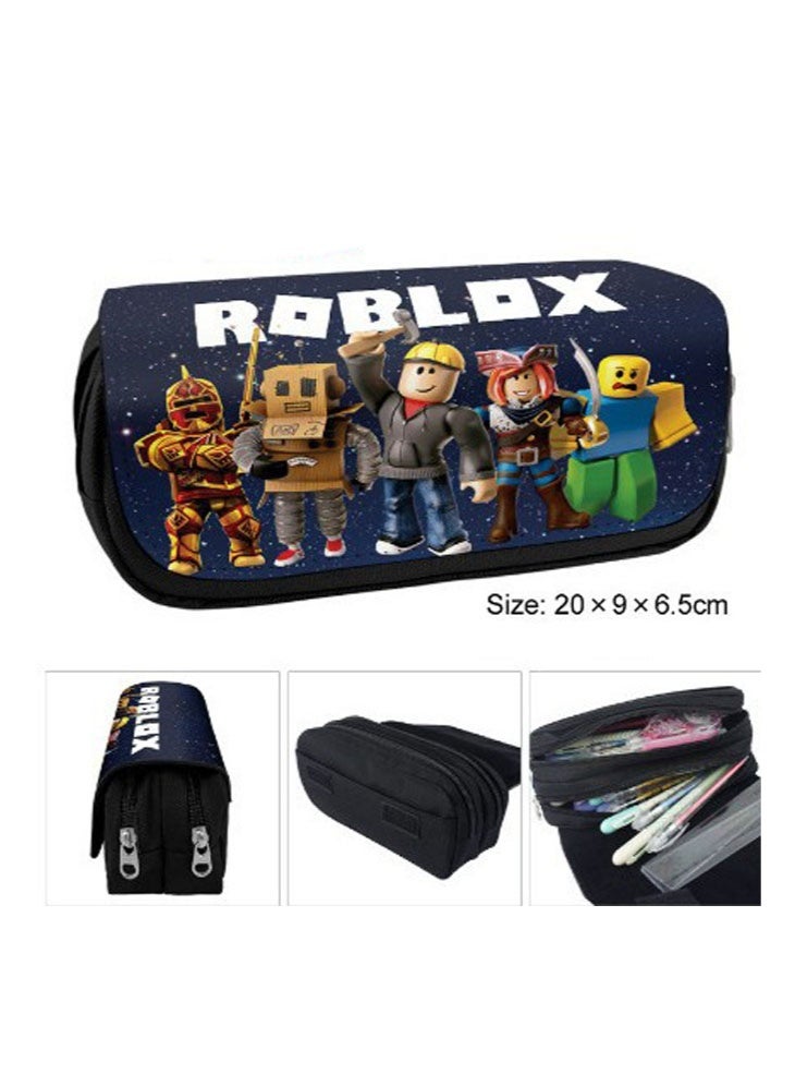 ROBLOX double-layer canvas zipper large-capacity pencil case stationery box student school supplies - Image 2