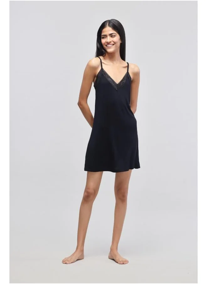NeceSera Delicate Black Lace Short Dress
