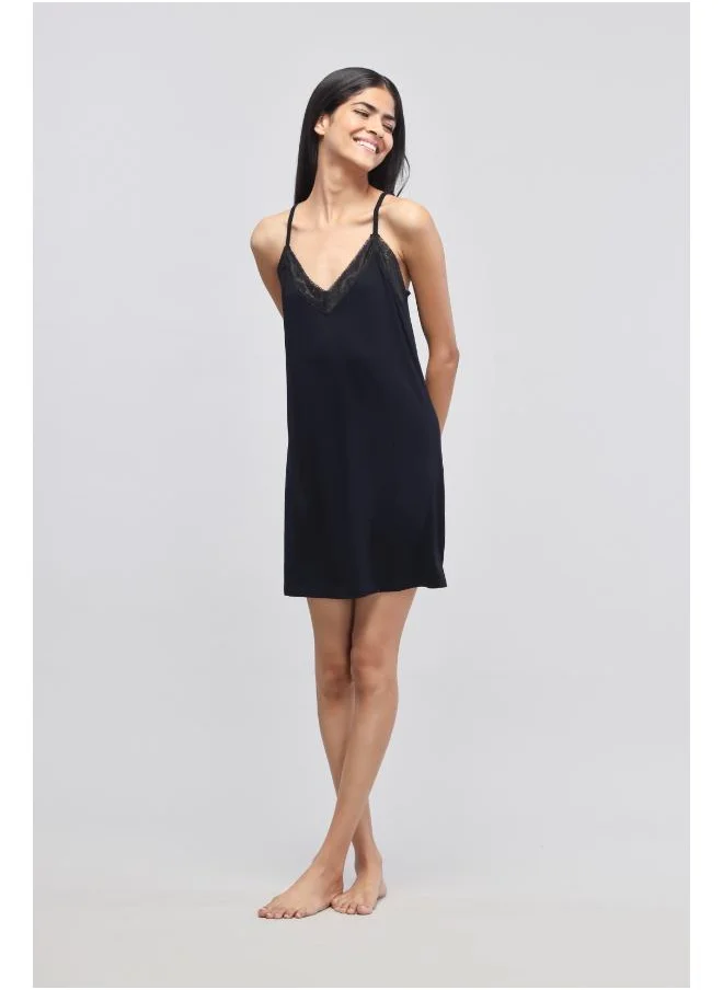 NeceSera Delicate Black Lace Short Dress