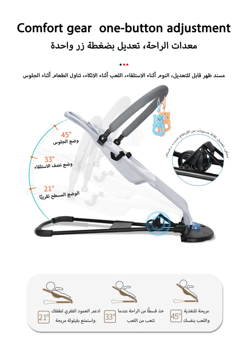 Jourvent Luxury Portable Baby Rocking Chair with Music,  Headrest, Toy Rack, and  – Multifunctional, Adjustable, Skin-Friendly, and Breathable Design  - Image 3