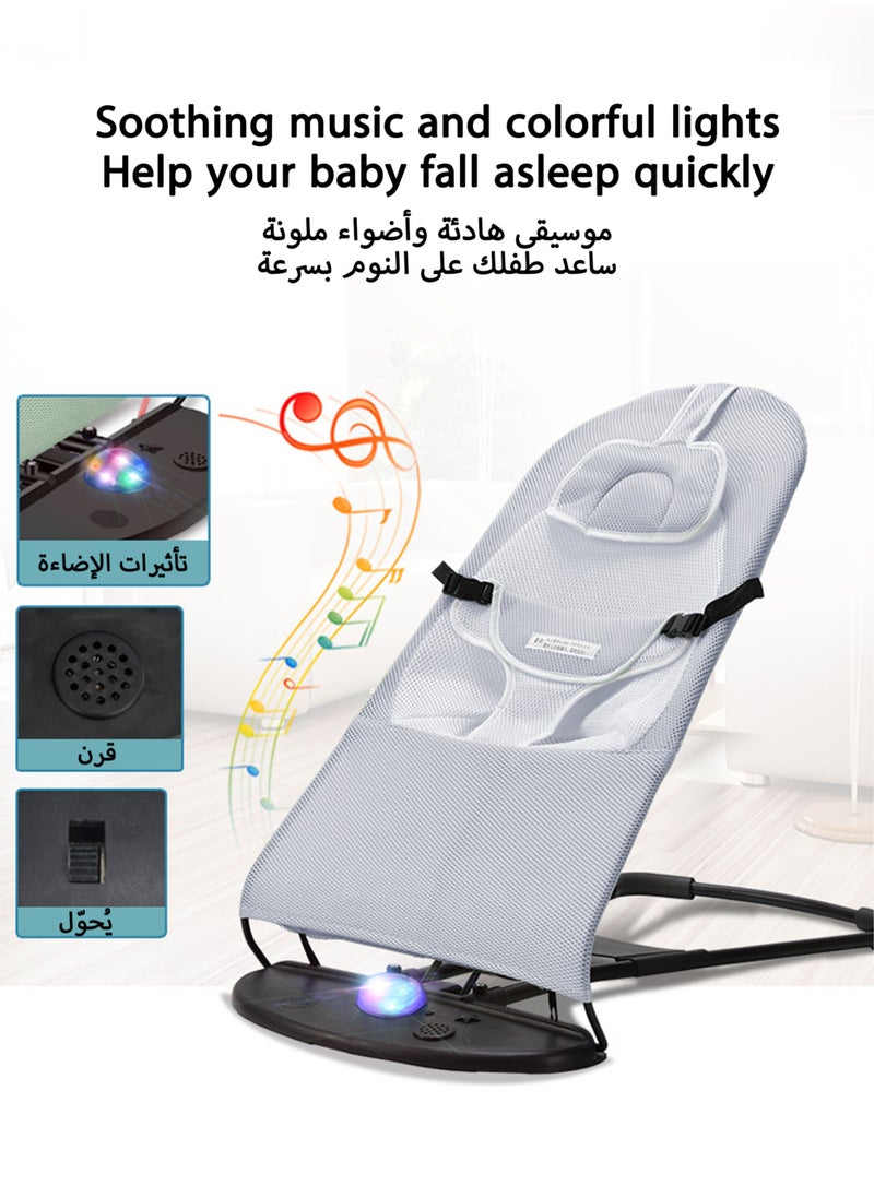 Jourvent Luxury Portable Baby Rocking Chair with Music,  Headrest, Toy Rack, and  – Multifunctional, Adjustable, Skin-Friendly, and Breathable Design  - Image 2