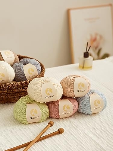 Gisimo 100% Merino Wool Yarn, 6-Ply Luxurious and Soft Yarn for Hand Knitting & Crocheting, 1.76 OZ/50g, 127 yds/116 Meters (Light Pink, 1 Ball) - Image 5
