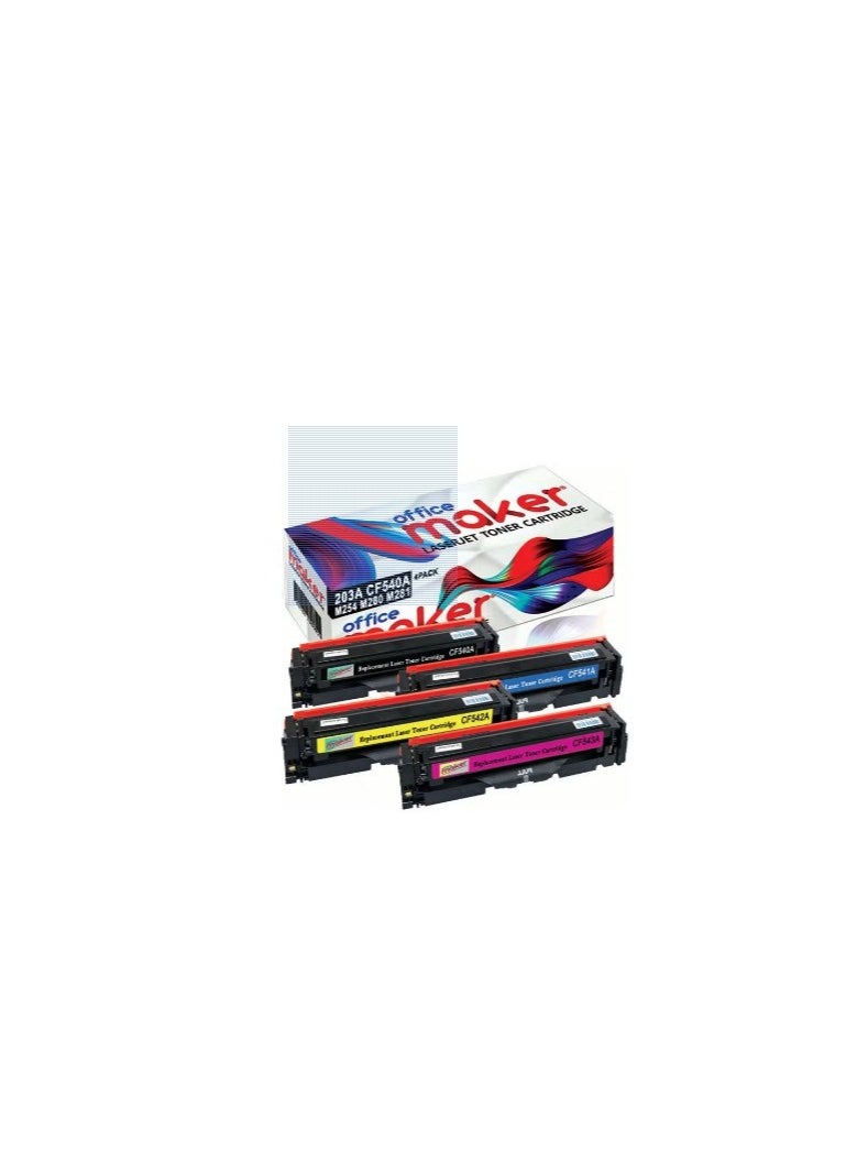 Office Maker 4 Piece Compatible Toner Set Multicolour  - Image 1