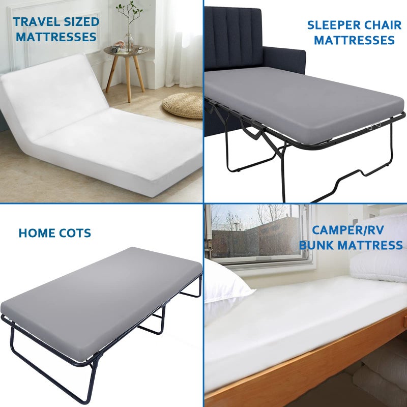 Coldwind ورقة Cot 31 "" × 75 "" 2 صفائح الحزمة بحجم سرير مرتبة مزودة بغطاء مزدوج/كامب بطابقين/رفاه رفوف/ضيف سرير ناعم وملحور الألياف الدقيقة - Image 5