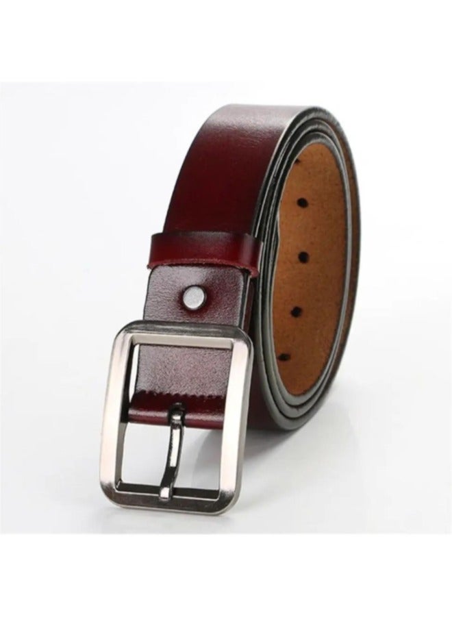 Enhance your look with the Premium Quality Coffee Leather Belt for Men: 120cm x 3.7cm. - Image 1