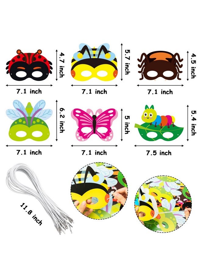 CY2SIDE 30Pcs Summer Insect Bugs Paper And Elastic Masks For Kids Insect Theme Cos Play Costume Dress Up Party Accessory Favor Supplies Summer Party Photo Booth Props Kit Mix Of Butterfly Bee Ladybug - Image 4