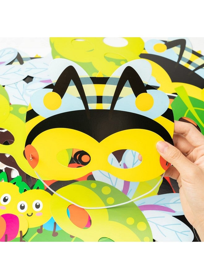 CY2SIDE 30Pcs Summer Insect Bugs Paper And Elastic Masks For Kids Insect Theme Cos Play Costume Dress Up Party Accessory Favor Supplies Summer Party Photo Booth Props Kit Mix Of Butterfly Bee Ladybug - Image 5