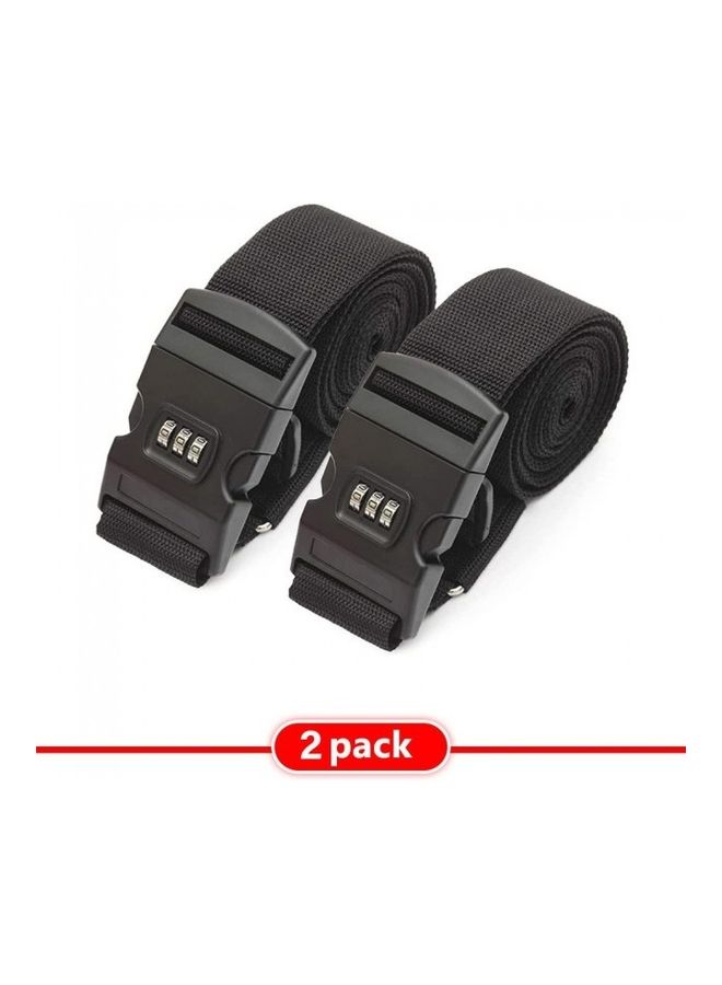 NIBEMINENT 2-Piece 3-Digit Lock Combination Luggage Belt Set Black  - Image 1
