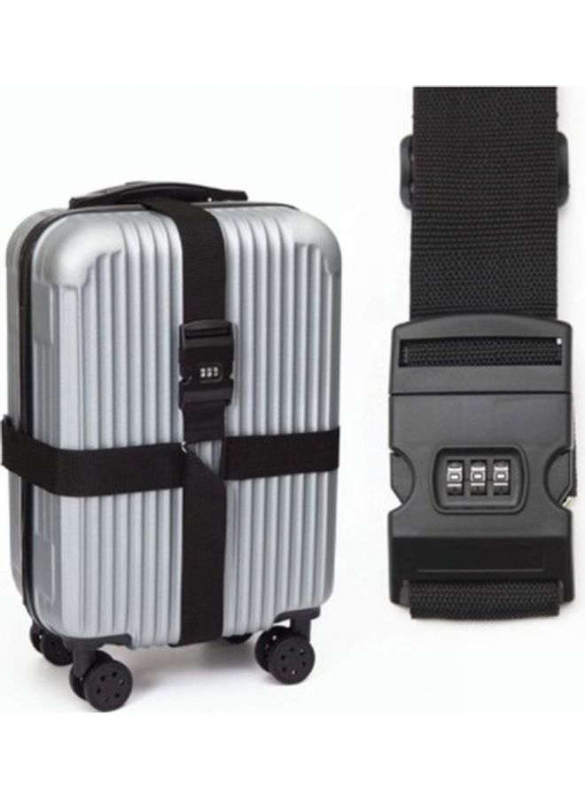 NIBEMINENT 2-Piece 3-Digit Lock Combination Luggage Belt Set Black  - Image 2