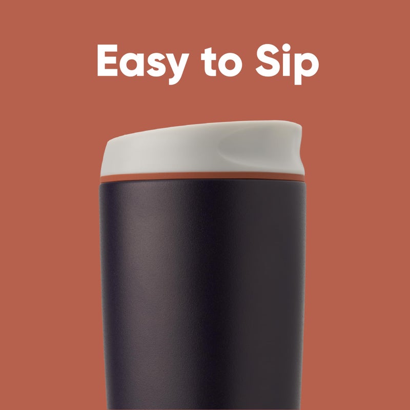 Owala SmoothSip Insulated Stainless Steel Coffee Tumbler, Reusable Iced Coffee Cup, Hot Coffee Travel Mug, BPA Free, 20 oz, Navy (Telescope Tales) - Image 2