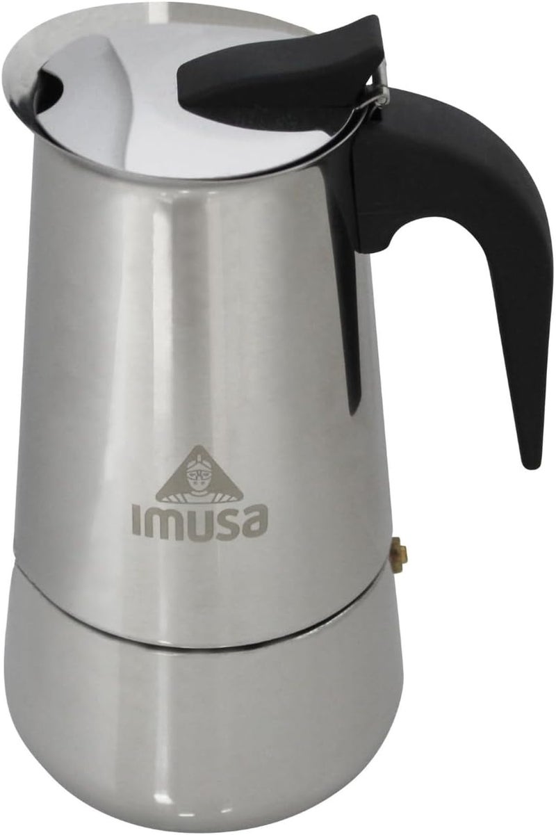Imusa USA B120-22062M Stainless Steel Stovetop Espresso Coffeemaker 6-Cup, Silver - Image 1