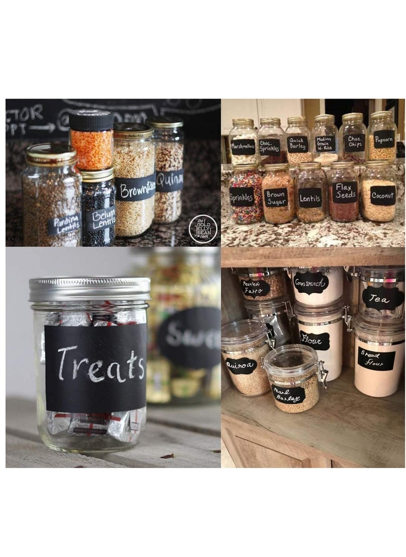 SYOSI - 150 Labels for Jars Waterproof Chalkboard Labels Reusable Blackboard Stickers on a Roll for Jars, Canisters, Kilner Jars, Scrapbooking, 60 x 40 mm - Image 1
