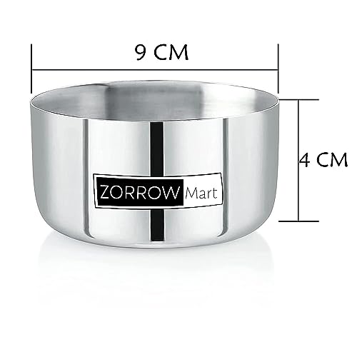 ZORROW MART Stainless Steel Dinner/Dessert Bowl, Sada Vati/Wati,(250 ml) (Set of 12) - Image 5