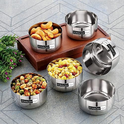 ZORROW MART Stainless Steel Dinner/Dessert Bowl, Sada Vati/Wati,(250 ml) (Set of 12) - Image 3