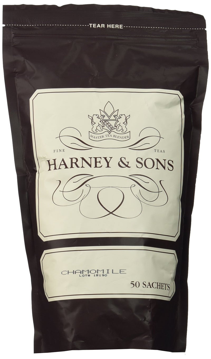Harney & Sons Chamomile Caffeine-Free Premium Herbal Tea - Bag of 50 Sachets - Image 1