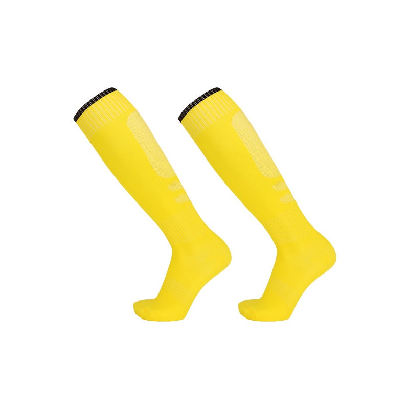 Summer Thin High-Top Soccer Socks Non-Slip Over-Knee Sports Yellow 