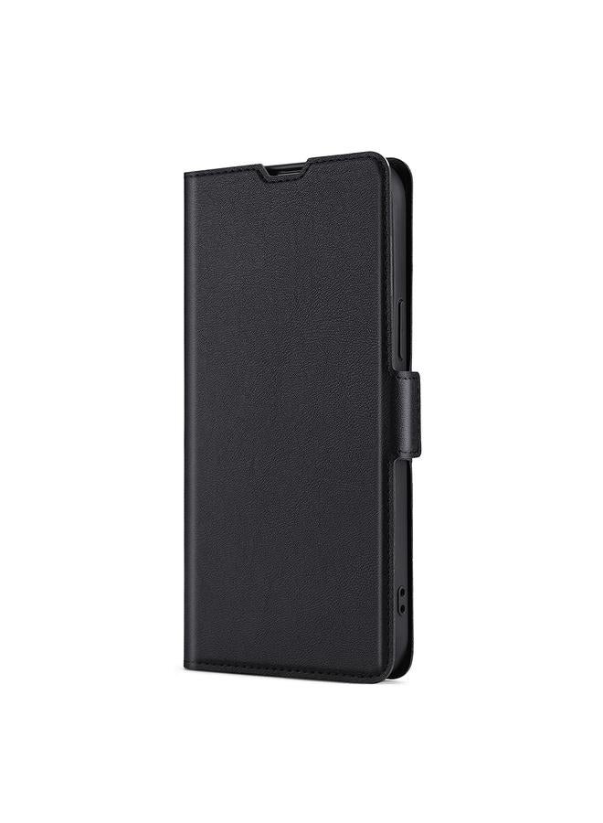 اس-توب جراب لهاتف Nokia C21 Plus مصنوع من الجلد فائق النحافة مع مشبك جانبي قابل للطي أفقيًا - Image 2