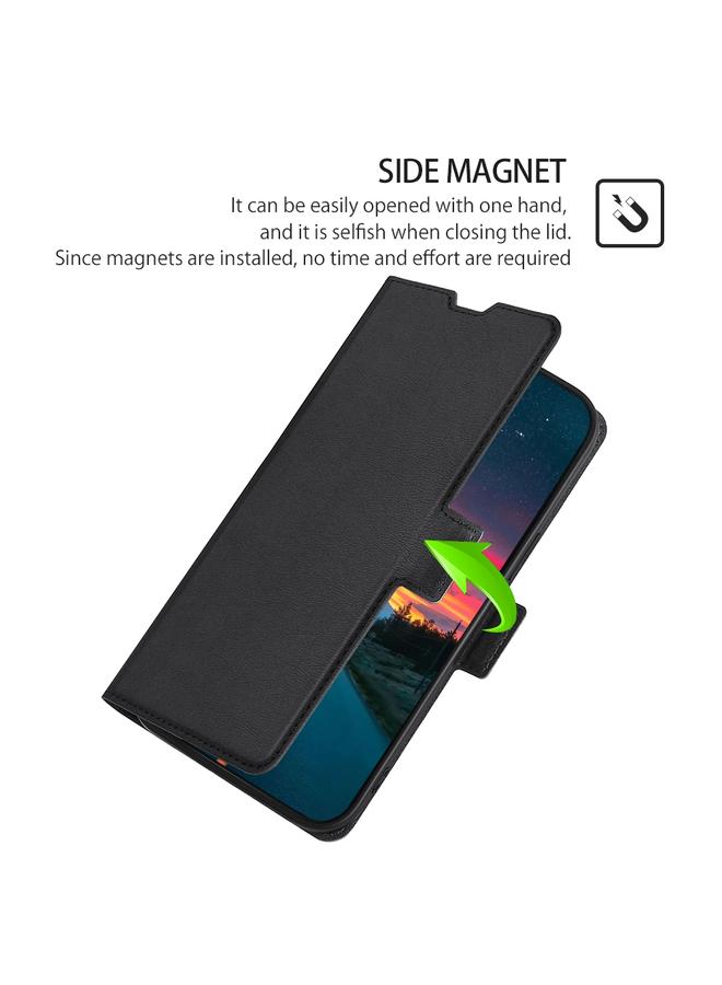 اس-توب جراب لهاتف Nokia C21 Plus مصنوع من الجلد فائق النحافة مع مشبك جانبي قابل للطي أفقيًا - Image 4