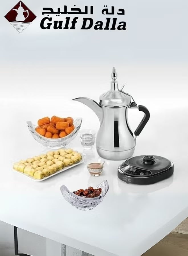 غالف دالا دلة الخليج لتحضير القهوة العربية C91839 (1000 مل، فضي) - Image 4