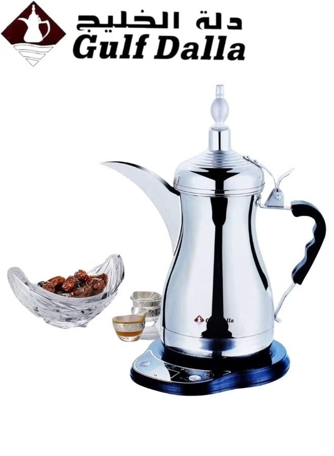 غالف دالا دلة الخليج لتحضير القهوة العربية C91839 (1000 مل، فضي) - Image 1