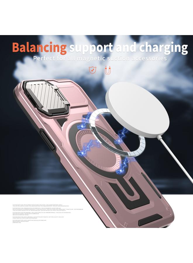 S-TOP Case For iPhone 15 Pro Shield Frame Holder MagSafe Phone Case - Image 4