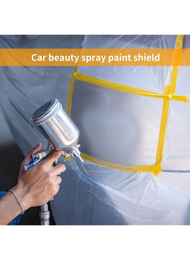 erorex Plastic Dust Sheets 2.4M X 100M Tape And Drape Painters Plastic Drop Cloth For Automotive Painting Covering House Decoration Furniture Floor Dustproof Cover - Image 5