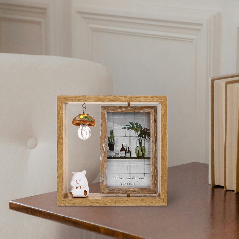 1pc Double-side Rotating Photo Frame Cartoon Photo Frame Desktop Adornment - Image 3