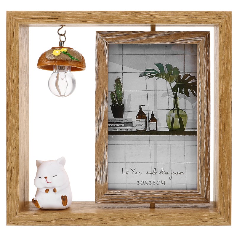 1pc Double-side Rotating Photo Frame Cartoon Photo Frame Desktop Adornment - Image 5
