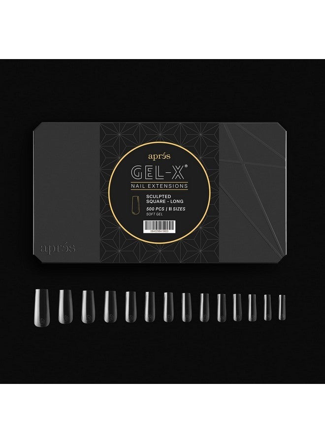 Apres Gel-XSculpted Square Long Tip Box | 500Pc Gel-X Tips, 11 Sizes 00-9, Premium Quality - Image 2