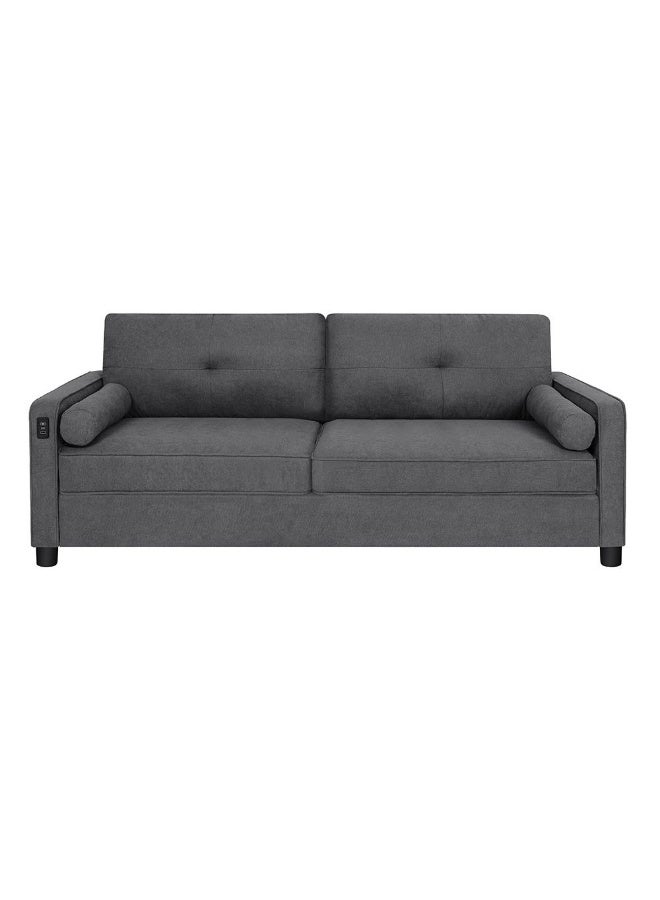DANUBE HOME Vermax 3 Seater Fabric Sofa Contemporary Loveseat with Soft Upholstery, Modern Design for Cozy Living Room Comfort and Durable Relaxation - Dark Blue  - Image 2