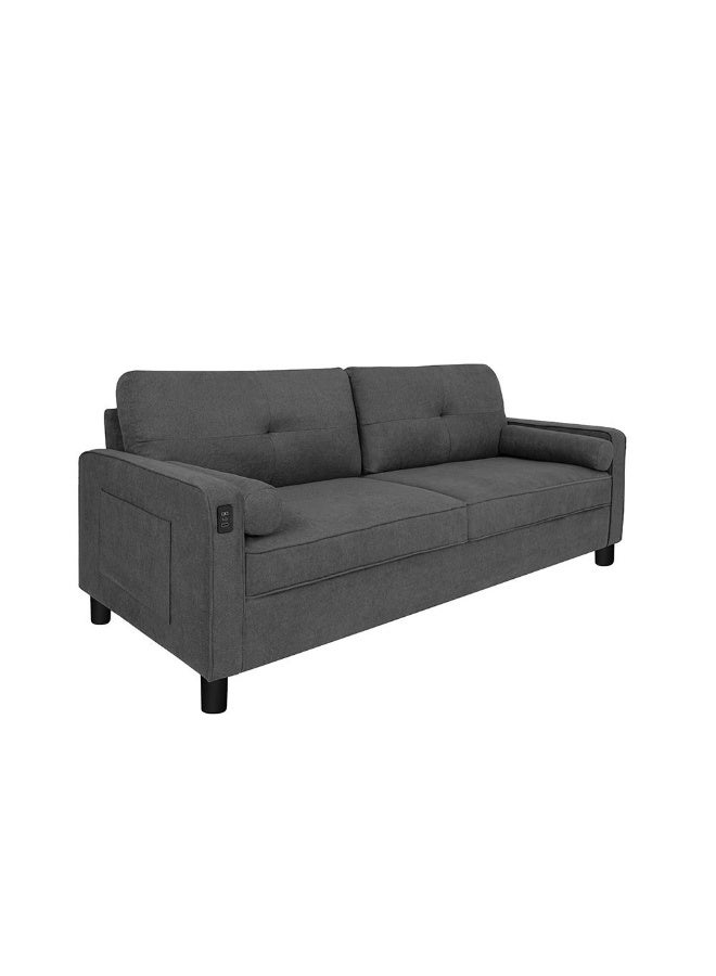 DANUBE HOME Vermax 3 Seater Fabric Sofa Contemporary Loveseat with Soft Upholstery, Modern Design for Cozy Living Room Comfort and Durable Relaxation - Dark Blue  - Image 5