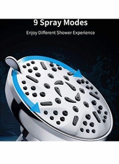 Excefore Shower Head, High Pressure RainType 4.5-inch Concealed 9-speed Small Top Spray,Luxurious And Modern Appearance  - Image 2