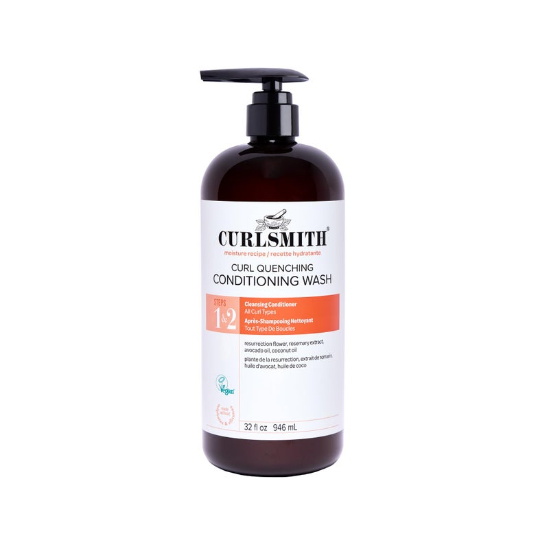 CURLSMITH - Curl Quenching Conditioning Wash - Vegan Cowash 2 in 1 Conditioner and Shampoo for Wavy, Curly and Coily Hair (32oz) - Image 2