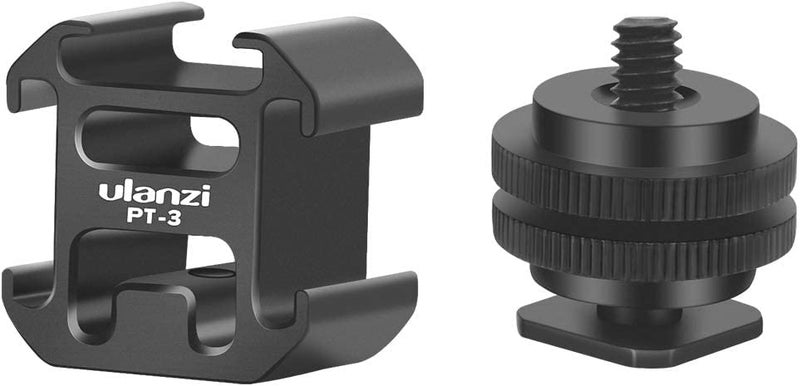 Ulanzi PT-3 Aluminium Camera Hot Shoe Mount Adapter Video Accessory Triple Cold Shoe Bracket Lights, LED Monitors, Microphones, Audio Recorder & Studio Flash Video Camera - Image 4