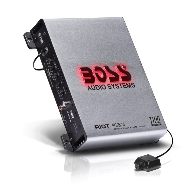BOSS AUDIO SYSTEMS BOSS Audio Systems R1100M-S Monoblock Car Amplifier - 1100 High Output, 2-8 Ohm Stable, Low/High Level Inputs, Low Pass Crossover, MOSFET Power Supply  - Image 1
