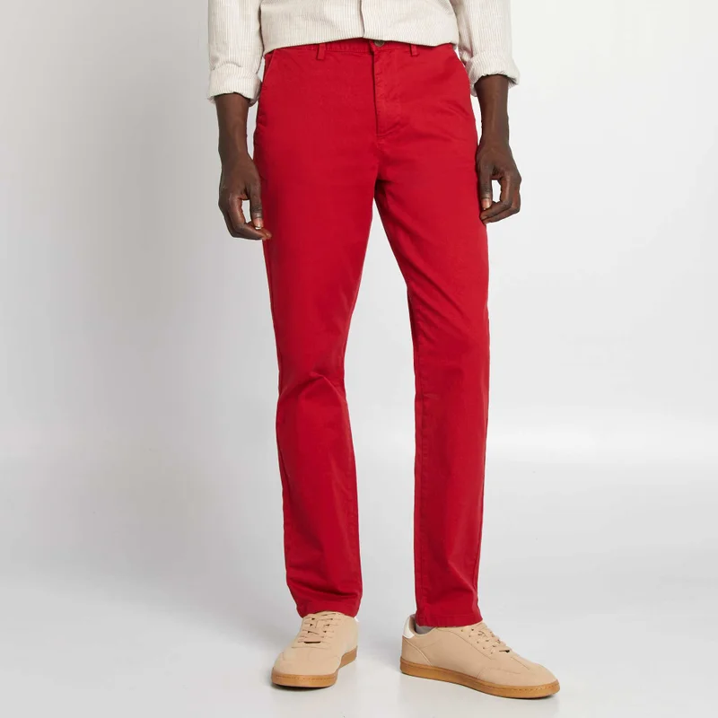 Kiabi Plain Chinos Red